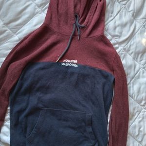 Small Burgundy and blue Hollister Hoodie